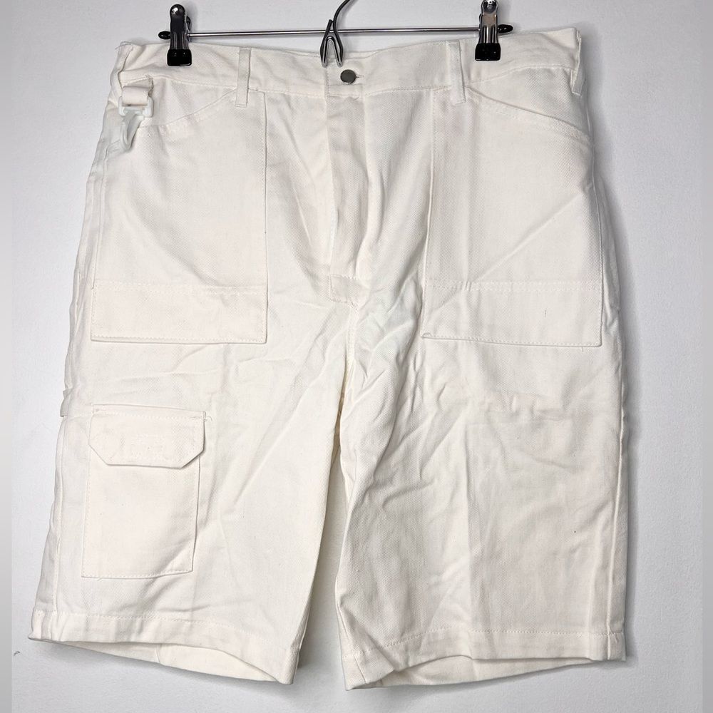 Men’s white cargo shorts 34” utility cargo shorts casual - Picture 5 of 12